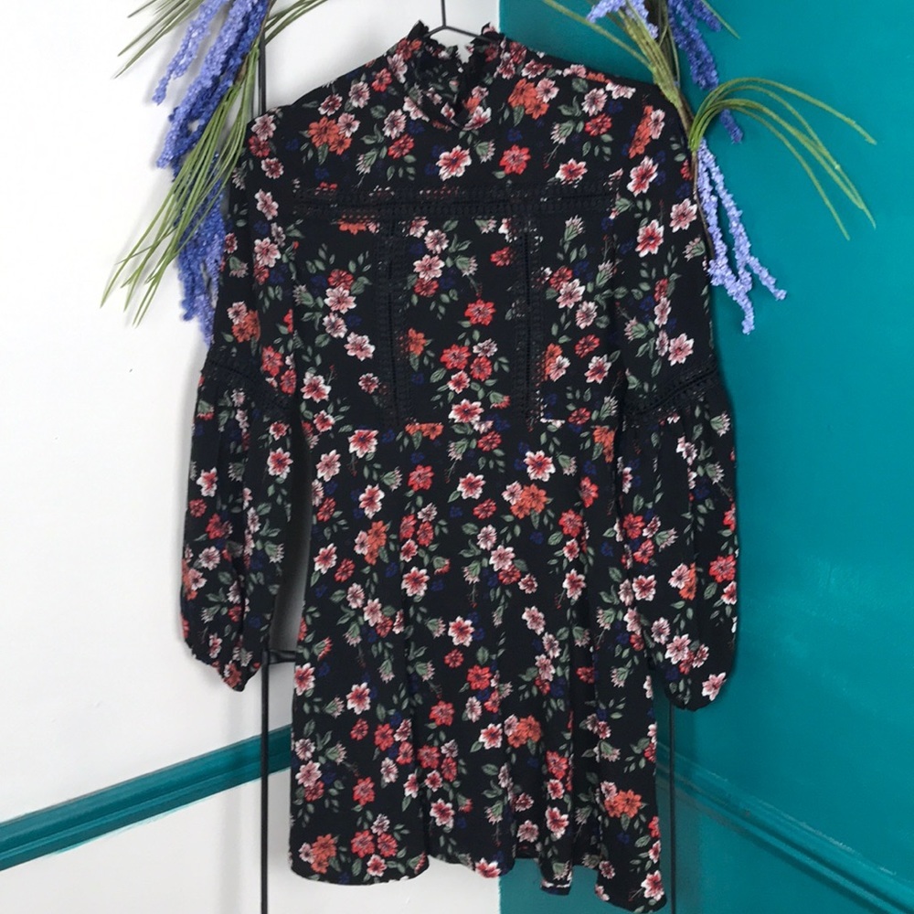 Free Generation Los Angeles black print mini dress - Picture 6 of 12